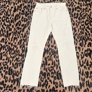 White Distressed Women's Jeans